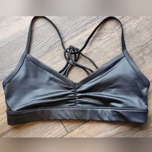 ALO Yoga Charcoal Strappy Sports Bra
